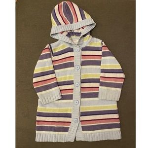 Stripped knit toddler coat